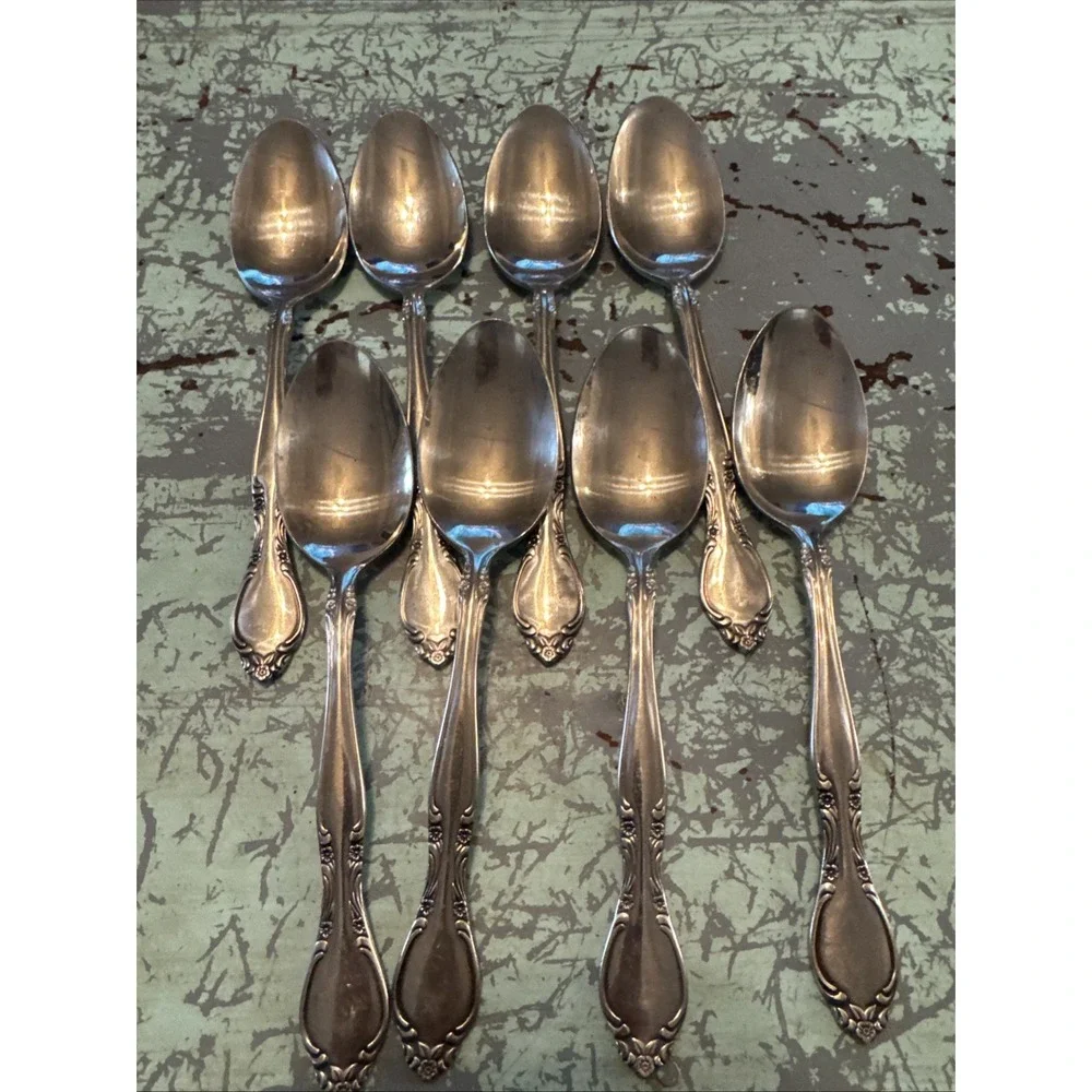 Imperial‎ Stainless Silver Flatware Korea Set of 8 Soup Spoons
